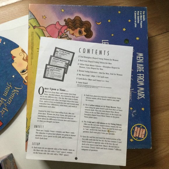 VTG 1998 Mattel MEN ARE FROM MARS WOMEN ARE FROM VENUS Board Game incomplete - Picture 6 of 8